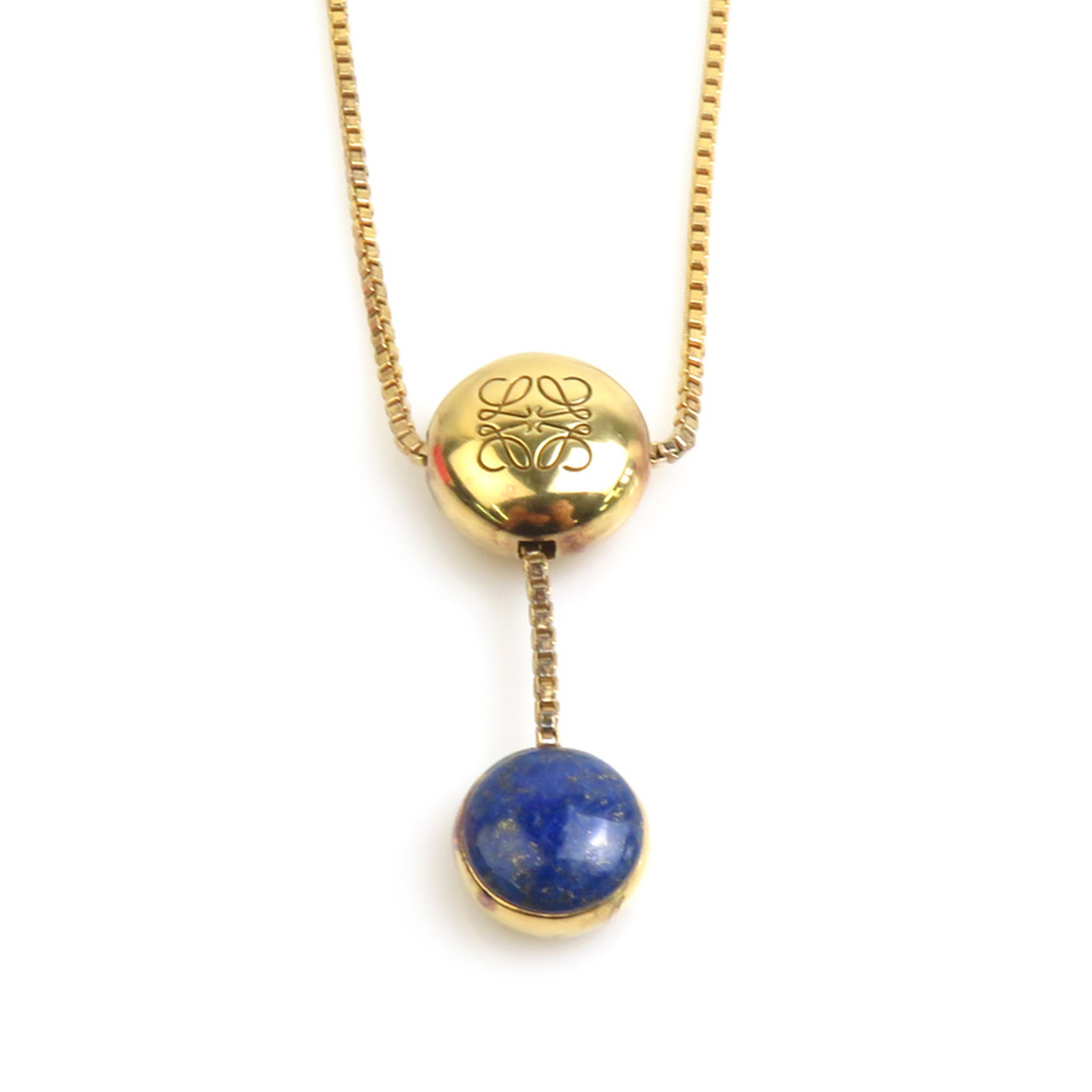 Loewe necklace, 925 sterling silver, gold and blue, women's, h32560i